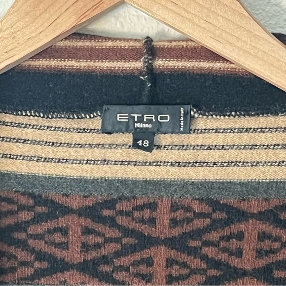 Etro Milano Wool Cashmere Angora knit open cardigan jacket Italy SZ 48 (US M/L) - Picture 3 of 12